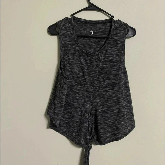 Zyia Active Infinity Tank Top Tie Front Space Dye Black Size XXL New NWT - Picture 1 of 7